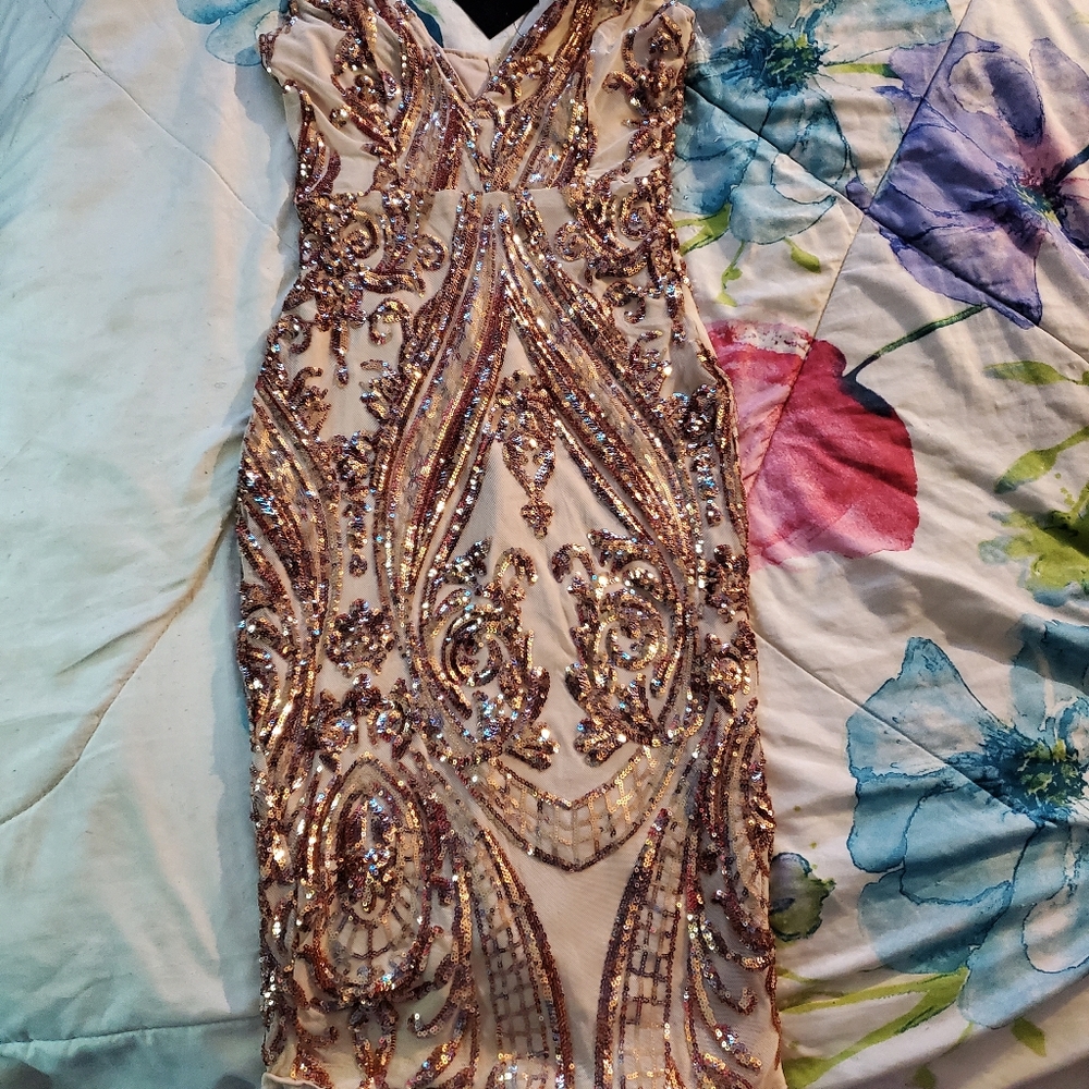 Rose gold dress size large, mistakenly bought two - Picture 3 of 4
